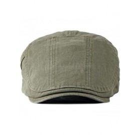 Newsboy Caps Flat Cotton Newsboy Cap Ivy Gatsby Cabbie Hats for Men Women - Army Green - CN18SW4M3XK $9.90