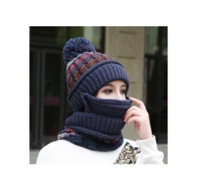 Skullies & Beanies Winter Knit Beanie Hat Skull Cap Neck Warmer Scarf Set for Women and Girls - Black - CW18ZH2IIKE $13.29