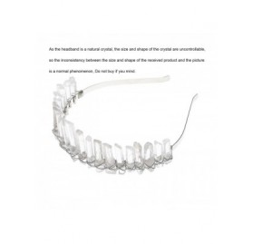 Headbands Raw Crystal Quartz Crown - Rhinestone Tiara Mermaid Headband for Woman Weeding and Partie(white) - white - C218LZE8...