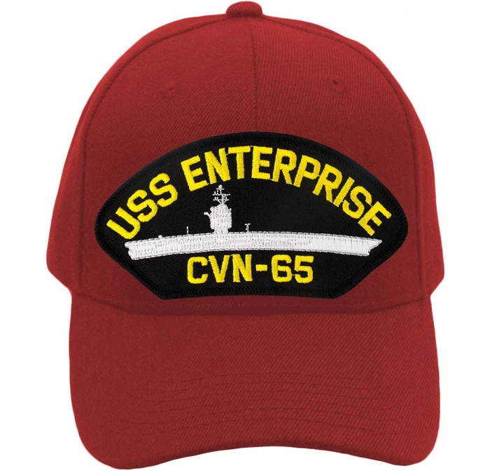 Baseball Caps USS Enterprise CVN-65 Hat/Ballcap Adjustable One Size Fits Most - Red - CM18SGUMT23 $46.81