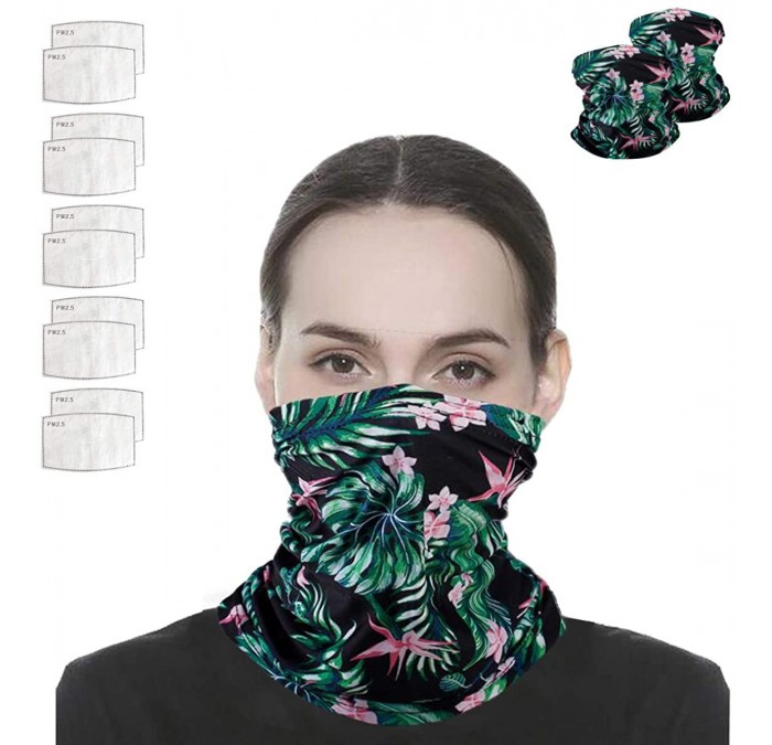Balaclavas 12PCS Neck Gaiters with Filters- Bandana Face Mask Scarf Face Cover for Women Men - Green - CE199OYK7AH $35.94