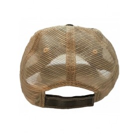 Baseball Caps Adult Where We Go One We Go All Embroidered Distressed Trucker Cap - Brown/ Khaki - CW18HUDKYUR $29.14