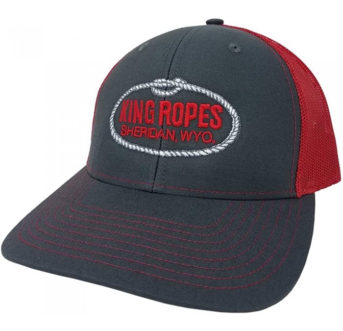 Baseball Caps 6-Panel Mesh Back Adjustable Snapback Trucker Hat - Grey/Red - CE18QIHQST2 $20.37