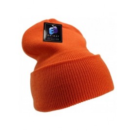 Skullies & Beanies Men's Women's Winter Long Beanie Hat Knit Cap 12 Pack - Orange - CJ18H3RN3L7 $27.24