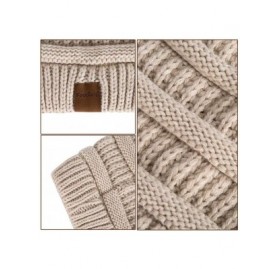 Skullies & Beanies Slouchy Beanie Hat for Women- Winter Warm Knit Oversized Chunky Thick Soft Ski Cap - Dark Gray+white - CC1...