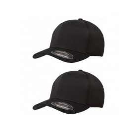 Baseball Caps Ultrafibre Airmesh Fitted Cap - 2pack (2-black Caps) - CS12GZ98O59 $25.04