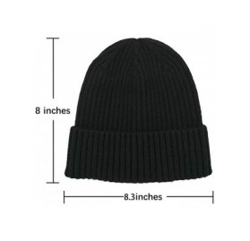 Skullies & Beanies Beanie Hat for Men Women Knit Slouchy Skull Cap Winter Unisex Rolled Up Hats - Black - CV193I4AGG9 $8.22