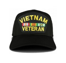 Baseball Caps XXL Oversize Vietnam Veteran Large Patch Baseball Cap - Black - CR18GCG22OO $18.39