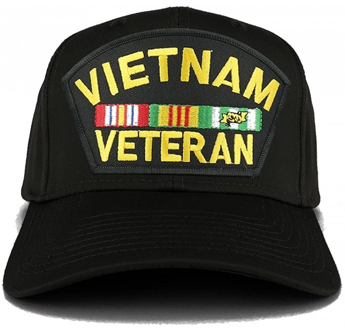 Baseball Caps XXL Oversize Vietnam Veteran Large Patch Baseball Cap - Black - CR18GCG22OO $18.39