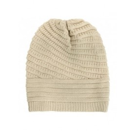 Skullies & Beanies Beanie Unisex Winter Cozy Cable Knit Hat for Women/Men - Beige - CM18Z08597D $8.73