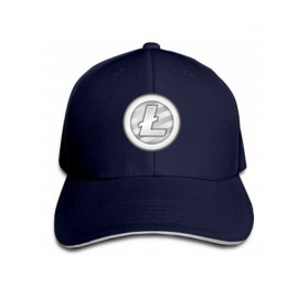 Baseball Caps Litecoin Peaked Cap 100% Cotton Adjustable Size-Adult. - Navy - C01804R67LO $6.66