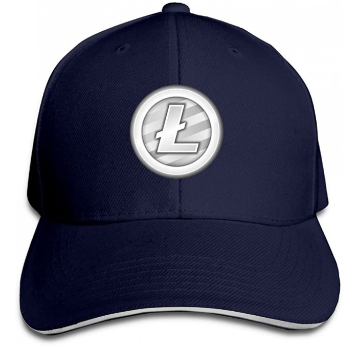 Baseball Caps Litecoin Peaked Cap 100% Cotton Adjustable Size-Adult. - Navy - C01804R67LO $16.76