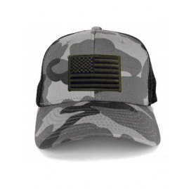 Baseball Caps US American Flag Embroidered Iron on Patch Adjustable Urban Camo Trucker Cap - UUB - Black Olive Patch - CW12N7...