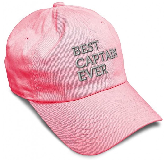 Baseball Caps Custom Soft Baseball Cap Best Captain Ever Embroidery Dad Hats for Men & Women - Coral - C318AALD5T6 $14.38