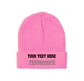 Skullies & Beanies Custom Beanie for Men & Women Tennessee State USA America A Embroidery Acrylic - Soft Pink - CF18AQ66R86 $...