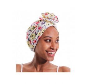 Skullies & Beanies Cotton Turbans for Women Flower Knot Headwrap Pre-Tied Bonnet Boho Pattern Chemo caps for Hair Loss - CD18...