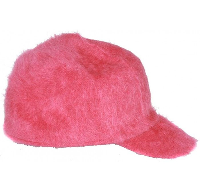 Baseball Caps Ladies Faux Fur Military Cadet Style Hat - Fuchsia - C111FZQGC8F $12.62
