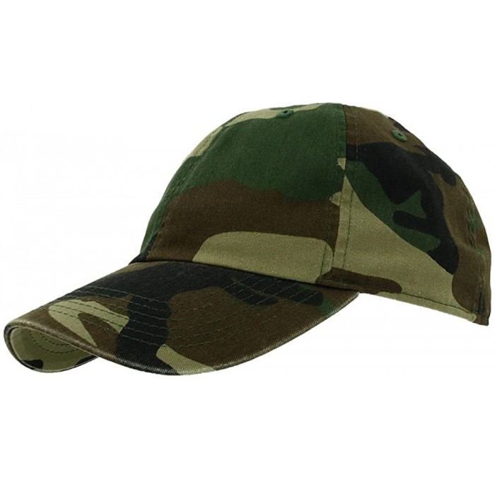 Baseball Caps Baseball Caps Dad Hats 100% Cotton Polo Style Plain Blank Adjustable Size - Woodland - CY18EZ8QN4A $17.73