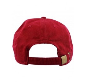 Baseball Caps Baseball Caps Dad Hats 100% Cotton Polo Style Plain Blank Adjustable Size - Red - C618EZ5NXRL $7.81