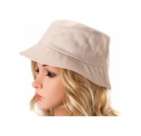 Bucket Hats Womens Bucket Hat Fishing Hat - Black Cotton Bucket Hats for Women Sun Hat Cap - Beige - CH18KN30U0T $9.65