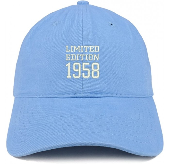 Baseball Caps Limited Edition 1958 Embroidered Birthday Gift Brushed Cotton Cap - Carolina Blue - C618CO5A78I $15.41