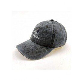 Baseball Caps Embroidered Baseball Cap Denim Hat for Men Women Adjustable Unisex Style Headwear - A-black - C118ACDQ2R2 $24.21