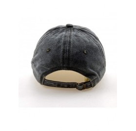 Baseball Caps Embroidered Baseball Cap Denim Hat for Men Women Adjustable Unisex Style Headwear - A-black - C118ACDQ2R2 $24.21