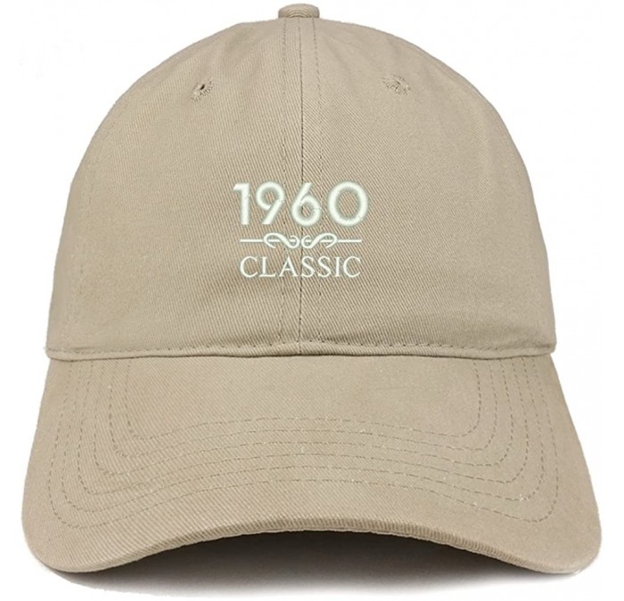 Baseball Caps Classic 1960 Embroidered Retro Soft Cotton Baseball Cap - Khaki - CD18CO907SD $14.09