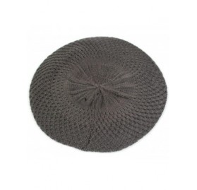 Berets Women's Fashion Knitted Beret Net Style Crochet - Gray - CR1107EQY6P $20.33