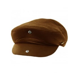 Newsboy Caps Men's Thick Faux Leather 7 Panel Flat Golf Ivy Driver Cabbie Cap Hat - Brown - CZ186GY0W59 $20.38