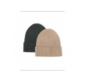 Skullies & Beanies Men Women Beanie Warm Winter Soft Cuff Slouchy Knit Hat 2 Pack - Brown and Forest Green - CM194QTUOQ8 $11.01