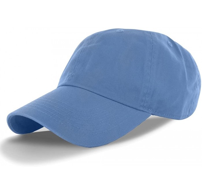 Baseball Caps Plain 100% Cotton Adjustable Baseball Cap - Sky Blue - C111SEDFEX5 $9.09