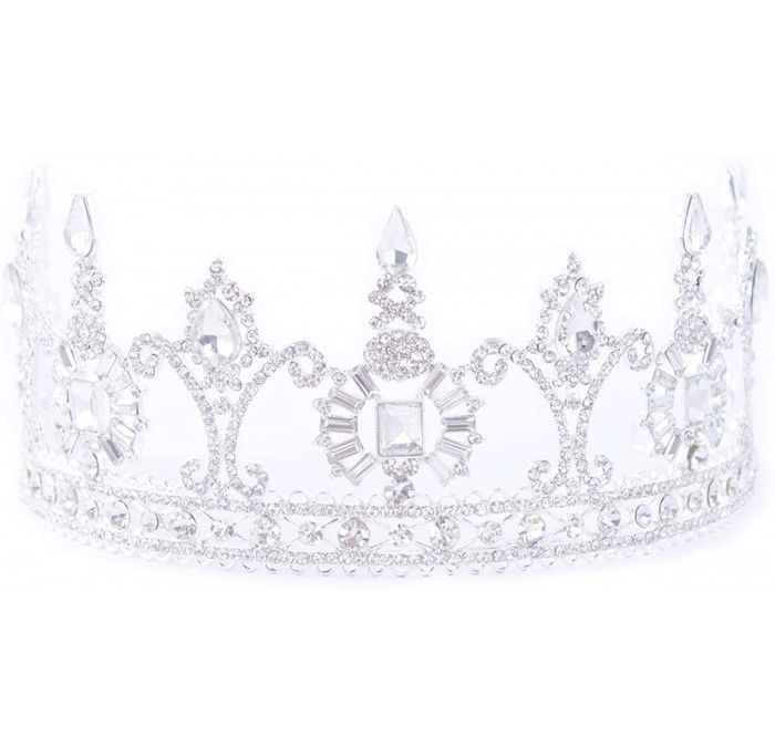 Headbands Women Wedding Crown Rhinestone Tiara for Prom - Silver - CF17YOQGTO8 $28.37