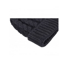Skullies & Beanies Winter Wonderland Splash Patterned Thick Knit Fleece Lined Snow Beanie Hats - Heather Grey/Natural Pom - C...