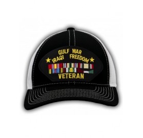 Baseball Caps Gulf War/Iraqi Freedom Veteran Hat/Ballcap Adjustable One Size Fits Most - Mesh-back Black & White - C918A6HXEG...