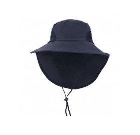 Sun Hats Women's UPF 50+ UV Sun Protective Travel Friendly Foldable Bucket Sun Hat - Black - CW18EW9HLSZ $13.42