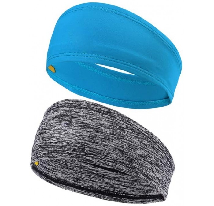 Headbands Sweatband with Silicone Sweat Strip Headband Workout Sweatband Headband for Men and Women Unisex 2 Pack - CC18MEWQ0...