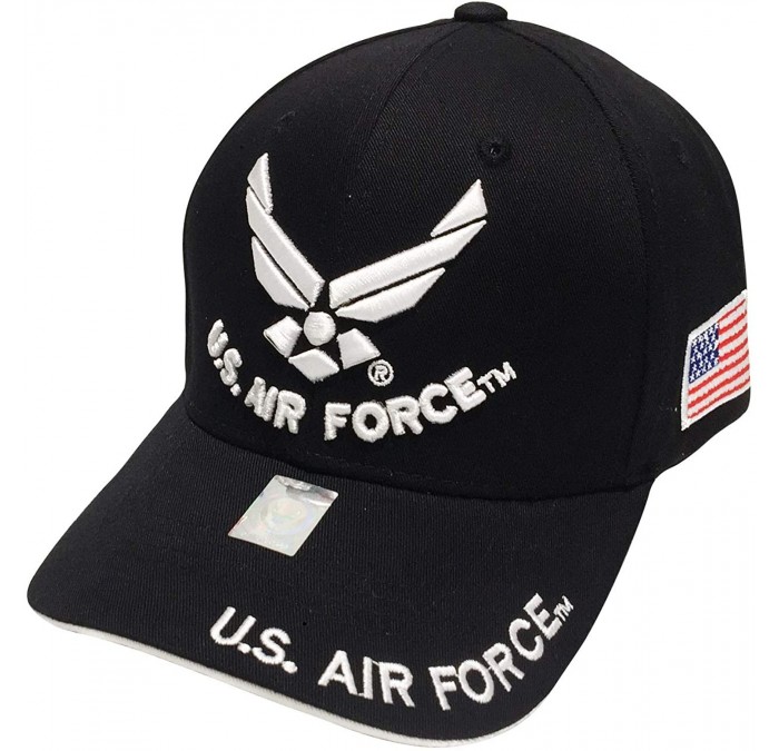 Baseball Caps US Air Force Baseball Caps for Veterans- Retired- and Active Duty - Black Us Air Force Text - C218YOISK9C $30.31