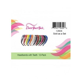 Headbands Plastic Headband with Teeth - 12 Hard Headbands - Bright Color Headbands - C112IFEC7FF $9.84