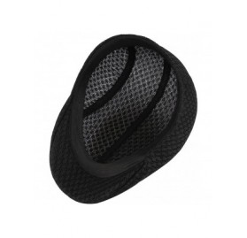 Newsboy Caps Men's Mesh Cotton Summer Ivy Hat Ascot Flat Cap Breathable Gatsby Newsboy Hat Cabbie Beret - Black - CK18RH2G4ZA...