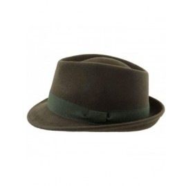Fedoras Trilby Wool Felt Trilby Hat - Olive - CG1884TZXRY $24.84