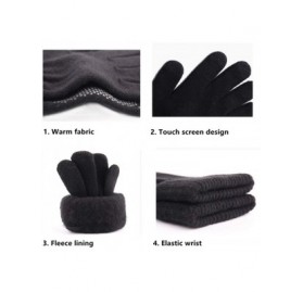 Skullies & Beanies 3 in 1 Winter Beanie Hat Scarf and Gloves Set Warm Knit Hat Thick Fleece Lined for Men Women - CL18YZQZDSI...