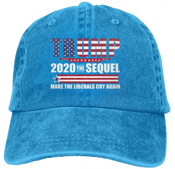 Baseball Caps Trump 2020 The Sequel Make Liberals Cry Again Unisex Vintage Baseball Cap - Blue - CO196YDUK3E $16.83