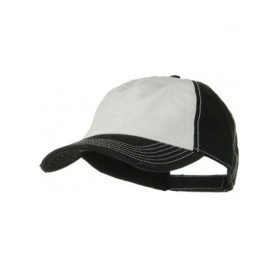 Baseball Caps Superior Garment Washed Cotton Twill Frayed Visor Cap - Black White - CO11918DF9H $9.23
