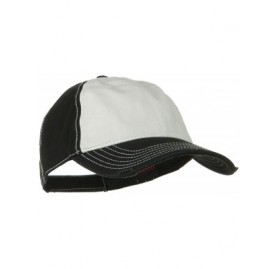 Baseball Caps Superior Garment Washed Cotton Twill Frayed Visor Cap - Black White - CO11918DF9H $9.23