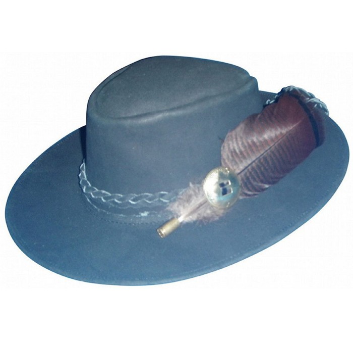 Cowboy Hats Mountain Man Jeremiah Johnson Wanderlust Brown Leather Cowboy Hat - Black - CU11N3BH0HB $70.18