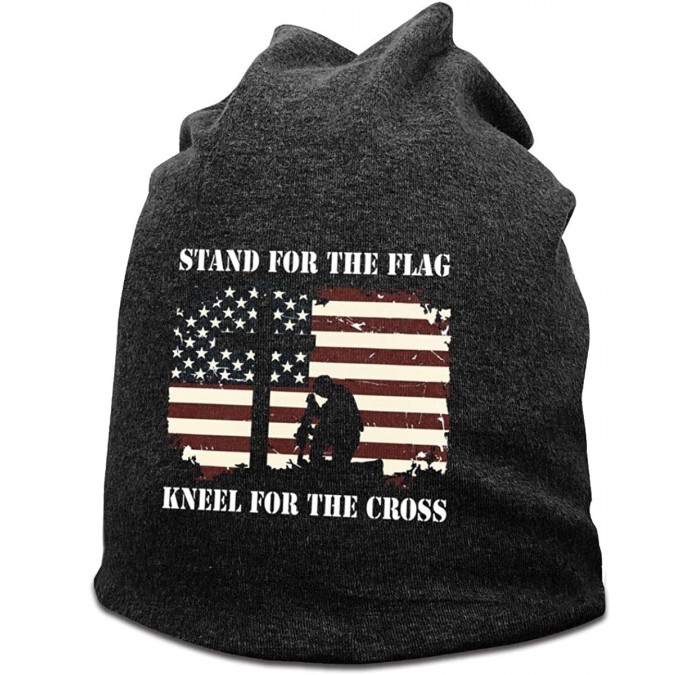 Sun Hats I Run Hoes for Money Women's Beanies Hats Ski Caps - Stand for the Flag Kneel for the Cross /Deep Heather - CP194QTZ...