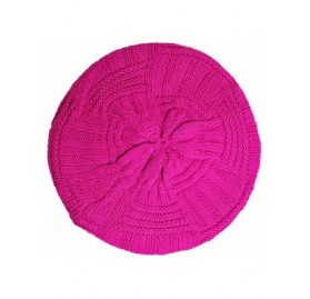 Berets Slouchy Knit Ivy Beret Hat - Fuchsia - CW11GQUVWI9 $12.15