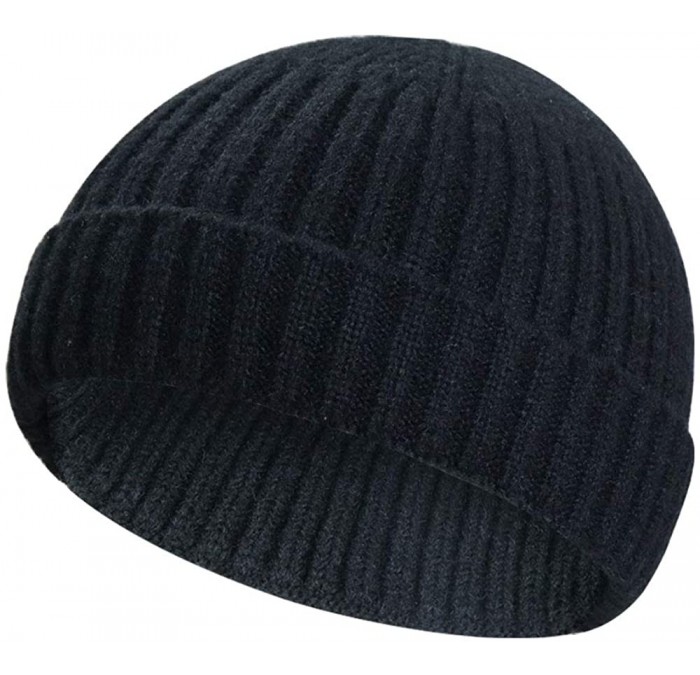 Skullies & Beanies Wool Knit Trawler Beanie Hat- Short Fisherman Skullcap Knit Cuff Beanie Cap for Men/Women Daily Wearing - ...