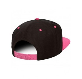 Baseball Caps Classic Wool Snapback with Green Undervisor Yupoong 6089 M/T - Black/Neon Pink - C212LC2JKH5 $12.12